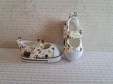 Puppenschuhe geblühmt - 6cm x 2,8cm