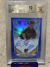 Brian Gonzalez 2014 Bowman Chrome BLUE REFRACTOR ROOKIE /150 BGS 10 RC AUTOGRAPH