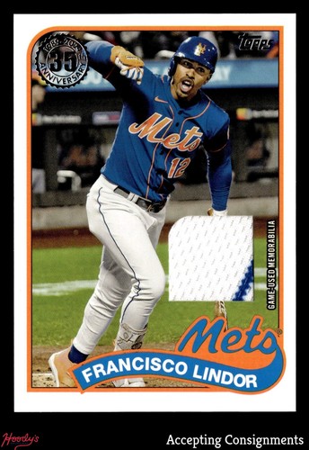 2024 Topps '89 Topps Relics #89R2FL Francisco Lindor GAME USED JERSEY RELIC METS
