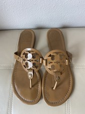 Tory Burch Miller Patent Leather Sandals In Sand Nude Tan Color Sz 9