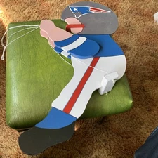 Vintage Wood New England Patriots NFL Garden Decoration Tree Swing Sports Bar