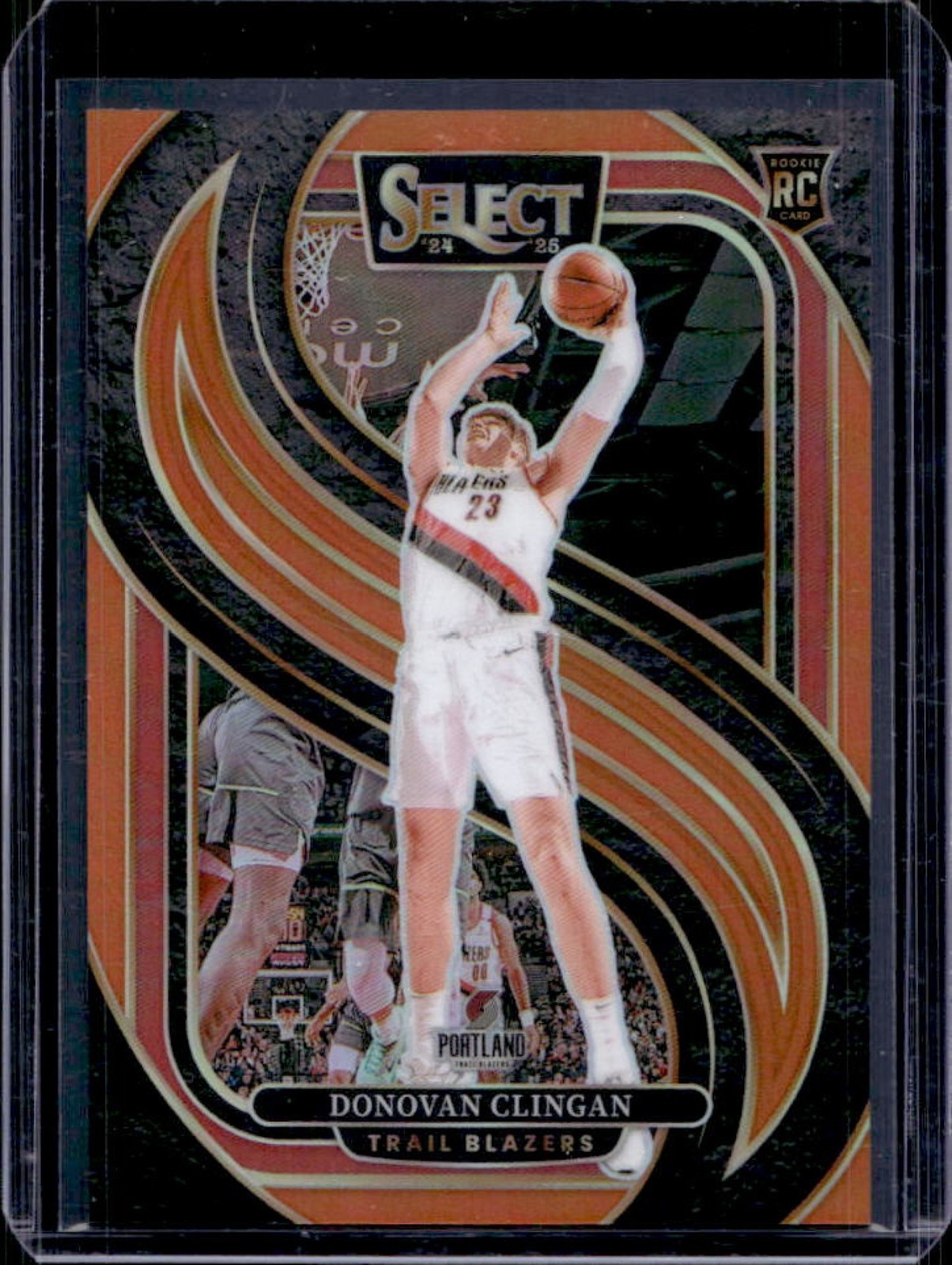2024-25 Select Donovan Clingan Premier RC Orange Prizm #35/65 Trail Blazers