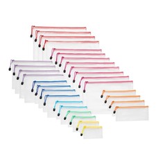 Mesh Zipper Pouches set 30-Pack Assorted Sizes School Office Storage