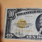 1928 $10 Gold Certificate Dollar Bill Series 1928 Woods & Mellon Good Condition — photo 4