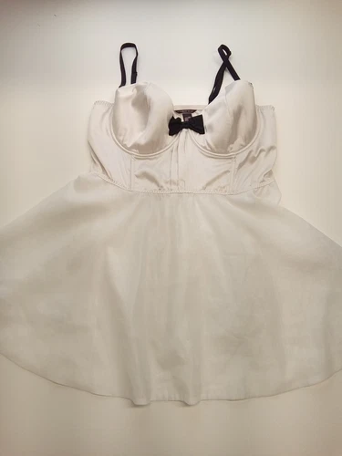 UNDERCOVER Victoria’s Secret bianco bustier corsetto fiocco smoking mini abito lingerie più 2XL