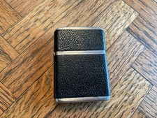 1952-53 Black Moroccan Leather Zippo Lighter, Near Mint
