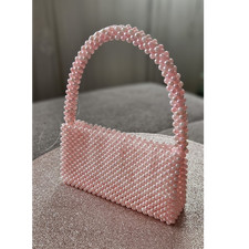 Handmade pink pearl bag