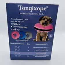 Tongixope Inflatable Dog Protective Collar Cone Alternative Blue Large L NEW