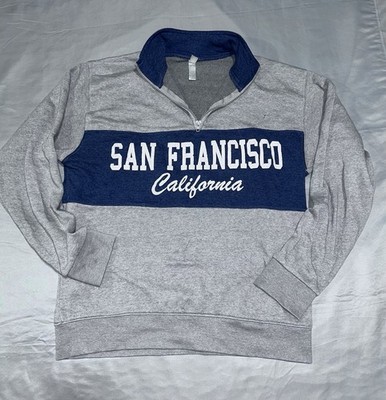 Teemax Unisex San Francisco CA Pullover Grey Half Zip Size Small