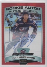 2019-20 O-Pee-Chee Platinum Rookie Autos Red Prism 23/50 Kole Sherwood Auto 6eg