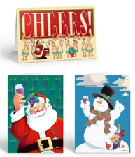 Stonehouse Collection Greeting Christmas Kit 12 Glass Set of 12 Stonehouse