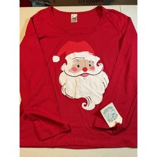 Munki Munki Nite Nite Santa Claus Pajama Top Long Sleeve Red Christmas Kids