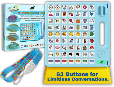 8 Languages AAC Device for Autism, 63 Buttons, Communication Board for None Verb