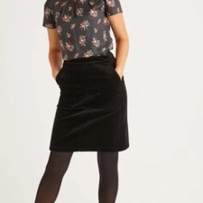 Boden Leoni Mini Skirt Navy Blue Corduroy Back Zipper Sz 6P Academia Y2K Preppy