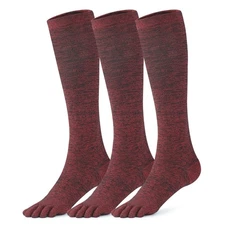 3 Pairs Cool-max Compression Toe Socks for Women 20-30mmHg Circulation Suppor...