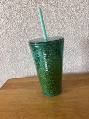Starbucks Summer 2020 Green Ombré Bubble 16 oz Cold Cup Straw HTF
