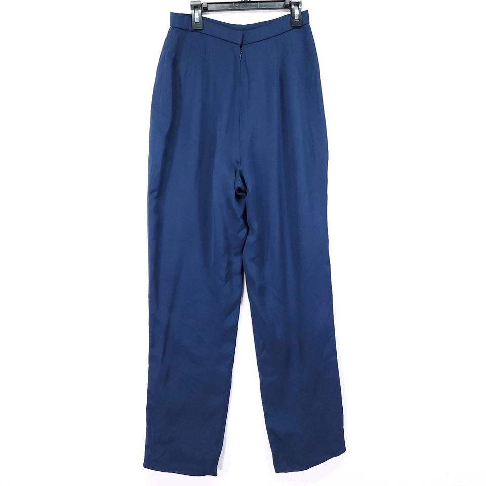 Pantalón Carolina Herrera Seda Talla 8 Pierna Recta Frente Plano Marrón Cremallera Trasera Foto 2 de 4