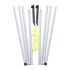 Leisurewize Canopy Pole Set Adjustable Steel Uprights with Guylines & Pegs LW761