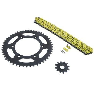 Yamaha 05-14 YZ125, 01-13 WR250F Yellow Non O Ring Chain Sprocket Blk 12/50 114L