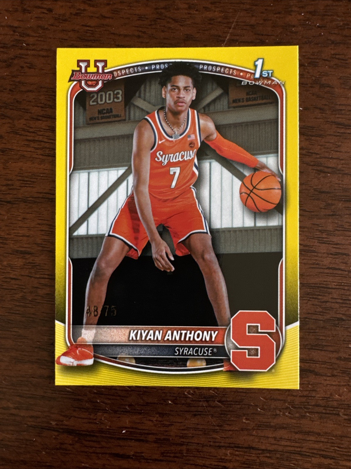 2025-26 Bowman Kiyan Anthony Yellow /75 1st