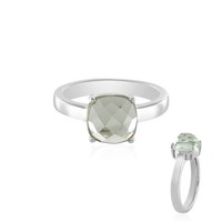 Brasilianischer GrüNer Amethyst Cushion Silber Ring, 2,07Ct- Echtschmuck
