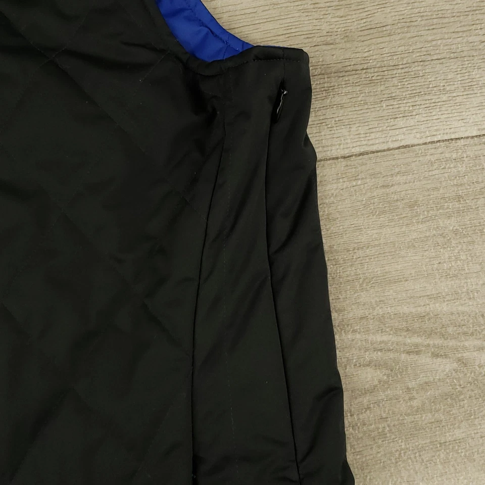 Peter Millar 双面背心男式大号黑色绗缝蓝色全拉链口袋标志 — 第 4/4 张图片