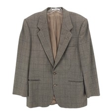 YVES SAINT LAURENT Vintage Men's Blazer Wool Check Plaid Estimated Size 40R