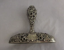 GORHAM  1880 FLORAL REPOUSSE STERLING SILVER BRUSH HANDLE "ABE"