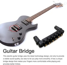 Black Tune-O-Matic Bridge w/ Roller Saddles for Epiphone Les Paul, SG, ES, Dot