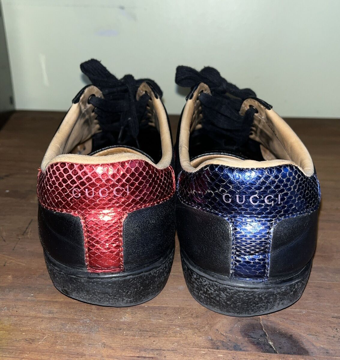 Gucci Ace Embroidered 'Black Bee' Black Sneakers 429446 Size Gucci Ace Embroidered 'Black Bee' Black Sneakers 429446 Size