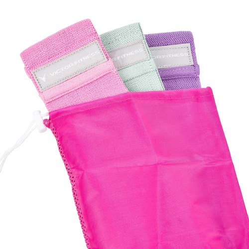 Victor Fitness VFBB3R Yoga Resistance Hip/Booty Bands 3-Pack Teal, Pink, Purple - 第 10/12 張圖片