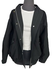 New W/ Tags Zara Womans Flap Bomber Jacket Size Medium Baggy Streatwear Flawed
