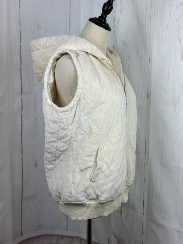 Mod-o-doc Warm Vest Hooded Women's Size 2 Beige With Zipper - Picture 3 of 7