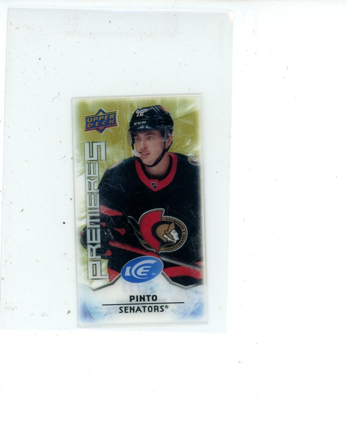 2021-22 Upper Deck Ice Premieres Mini Gold #MI12 Shane Pinto #d 37/99