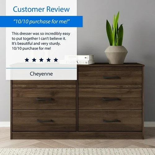 Mainstays Ardent 6 Drawer Dresser, Dark Walnut - Picture 5 of 12