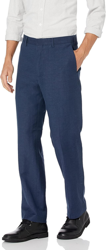 Men'S Linen Blend Dress Pants, Flat Front, Lightweight Breathable Fabric, Durabl - Picture 11 of 12