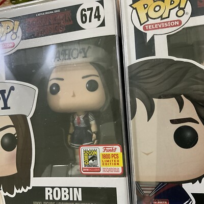 Stranger Things Steve Robin Scoops Sdcc Funko Pop Vinyls Le 1800