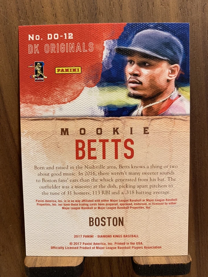 MOOKIE BETTS 2017 PANINI DONRUSS DIAMOND KINGS ORIGINALS #DO-12 - Image 2 of 2