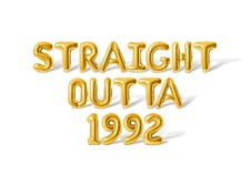 STRAIGHT OUTTA 1992 Letter  Number Balloon Banner - Birthday Party Decorations
