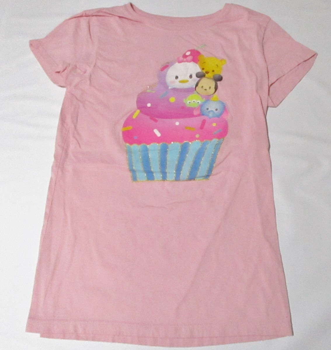 Official Disney Tsum Tsum Cupcake Light Pink T-Shirt Kuniors X