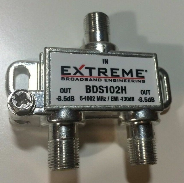 Extreme 2 Way HD Digital 1Ghz High Performance Coax Cable Splitter BDS102H