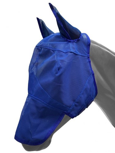 FLY MASK with ears Horse Size Showman Mesh Long Nose Rip Resistant UV Protection - Picture 13 of 16