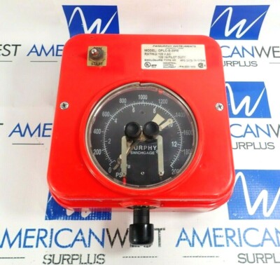 MURPHY OPLC-S-2000 EXPLOSION PROOF PRESSURE SWICHGAGE 2000 PSI