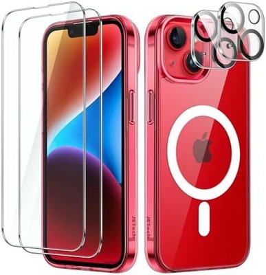 5 in 1 Magnetic Case for iPhone 14 6.1-Inch with 2-Pack Tempered Glass Screen Pr