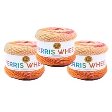 (3 Pack) Lion Brand Yarn 217-610J Ferris Wheel Yarn, Cherry on Top