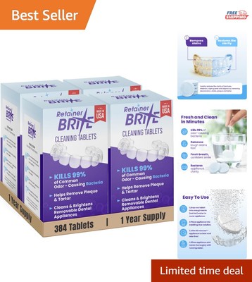 384 Kosher Mint Tablets for Retainers and Mouthguards - Easy Clean Solution