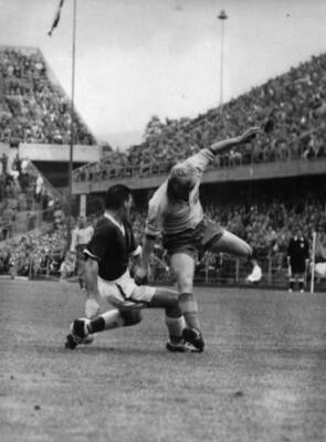 Sweden Vs Wales During World Cup Finals 1958 Old Photo 1