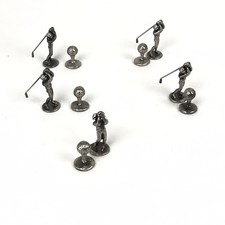 Metzke Pewter Golfer Golf Figurines 2.5 inch Golf Ball SET OF 5 PAIRS - 10