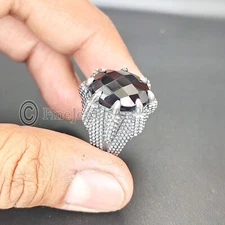 Egale Claw Black Onyx Stone 925 Sterling Silver Turkish Handmade Men Rings M325