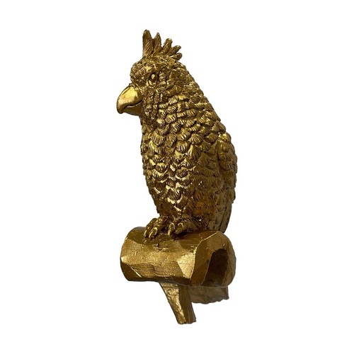 Gold Parrot Plant Pot Hanger Ornament Small Home Decoration Cute Gift Bird - Picture 5 of 6